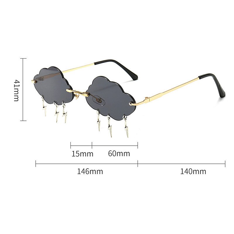 Randloze Zonnebril Vrouwen Vintage Wolken Tassel Steampunk Zonnebril Mannen Frameloze Punk Bril Shades UV400 Driver Bril