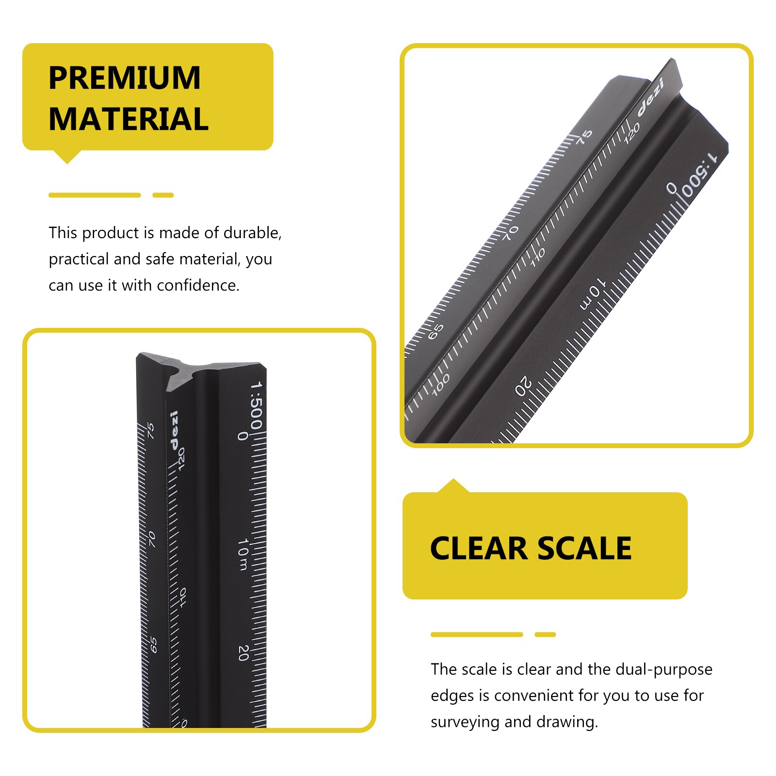 Aluminium Alloy Measuring Ruler Drawing Ruler Students Ruler for School