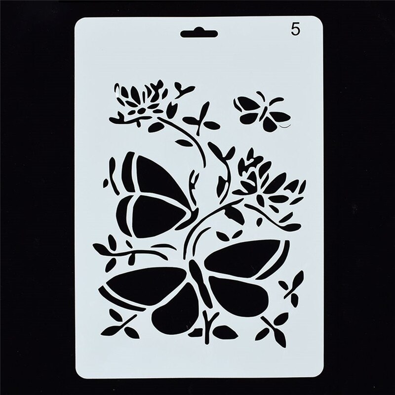 1Pcs Reusable Butterfly Flower Shape Stencils Airbrush Painting DIY Home Decor Scrapbooking Album Crafts