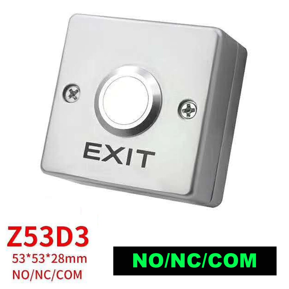 Zinc Alloy GATE DOOR Exit Button Exit Switch NO/NC/COM Door Access Control System Door Push Exit Door Release Button Switch