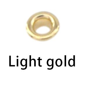 200sets/lot No Sew metal brass eyelets with washer 14mm*8mm small round metal grommets 7color 22#: Light gold