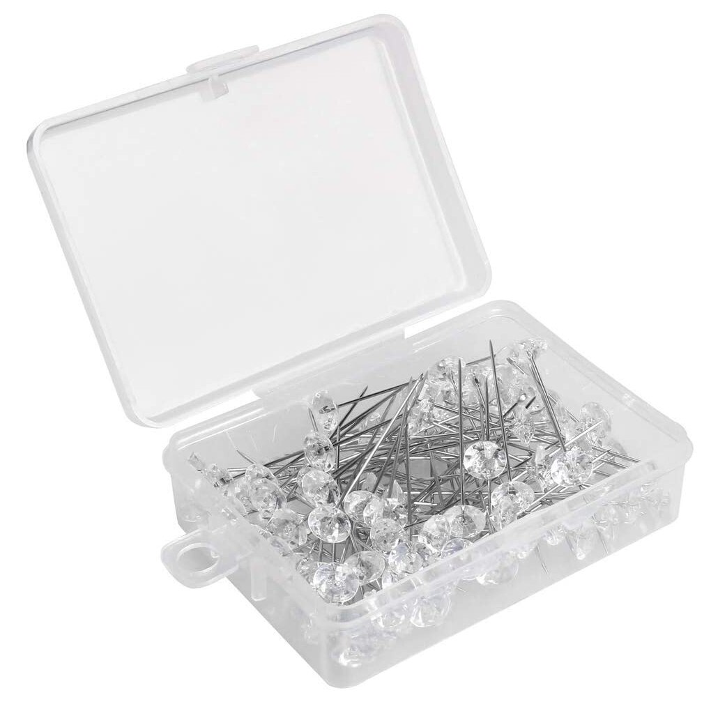 100pcs Flower Bouquet Pin Wedding Bridal Head Decor Fixing Needle Wedding Party Crystal Corsage Pin
