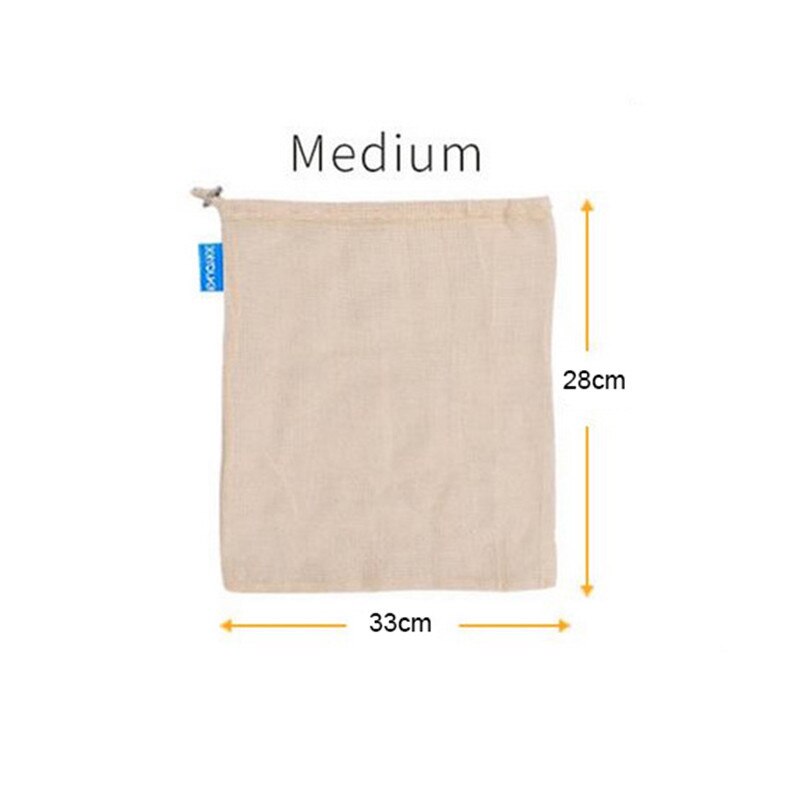 Reutilizável frutas vegetais sacos eco algodão amigável malha sacos ecologico produzir sacos de armazenamento organizador cozinha casa: 33x28cm