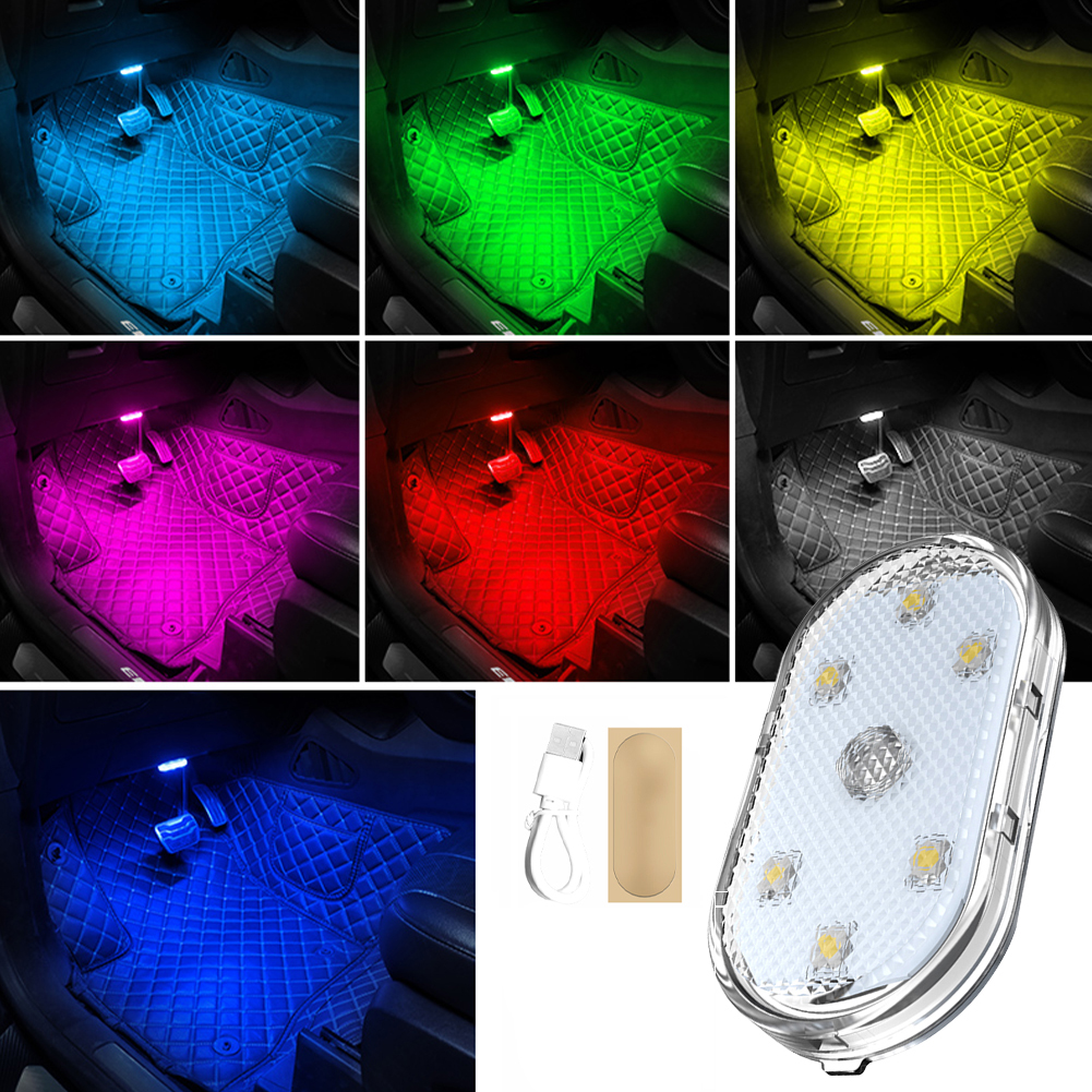 Auto beleuchtung multi-funktion leselampe led atmosphäre lampe auto touch sensing usb lade auto dach notfall lampe: Blau