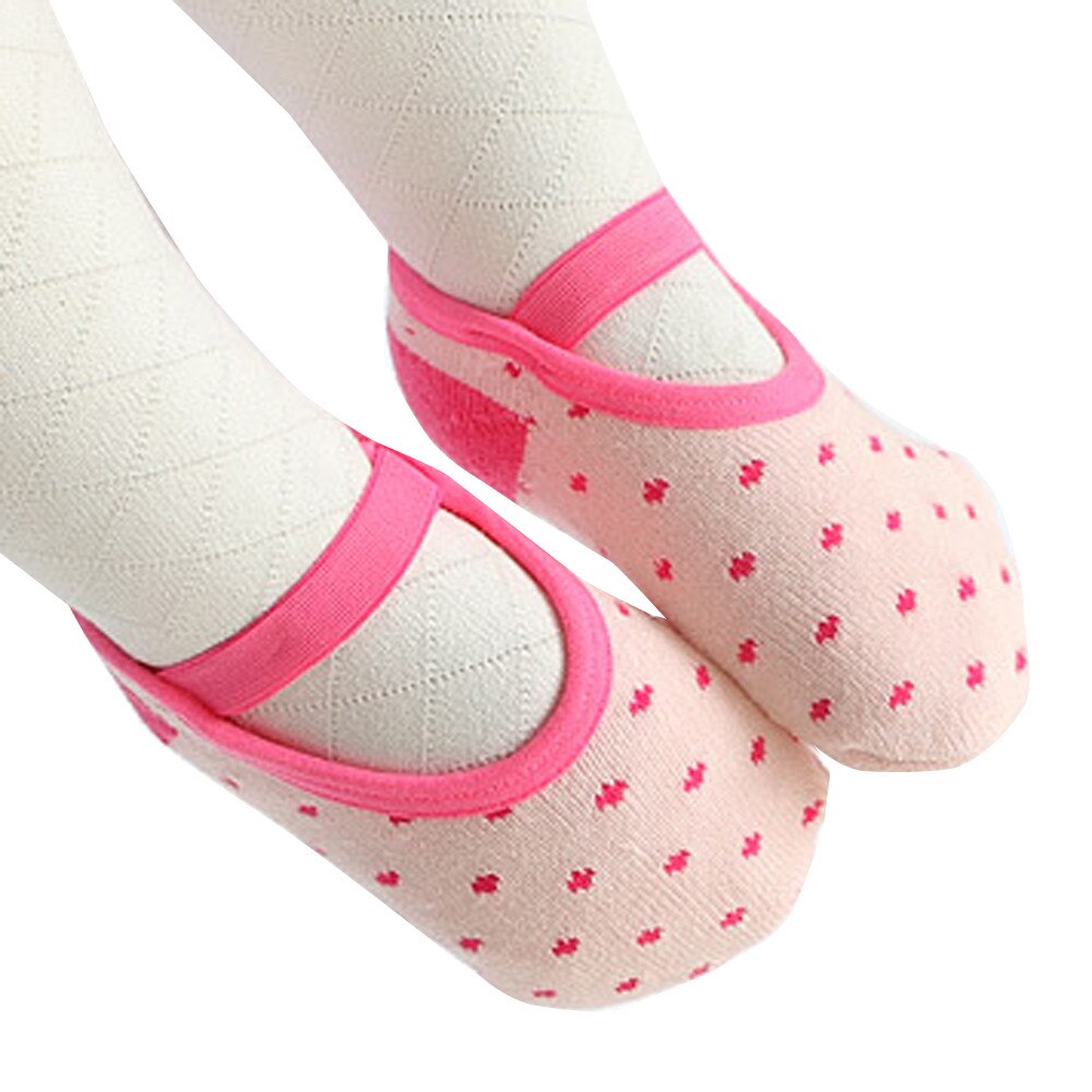 Baby Kids Floor Sokken Katoen Antislip Kousen Mode Vloer Sokken Zachte Sokken Voor Baby Meisje En Jongen Gestreepte sok: Hot Pink
