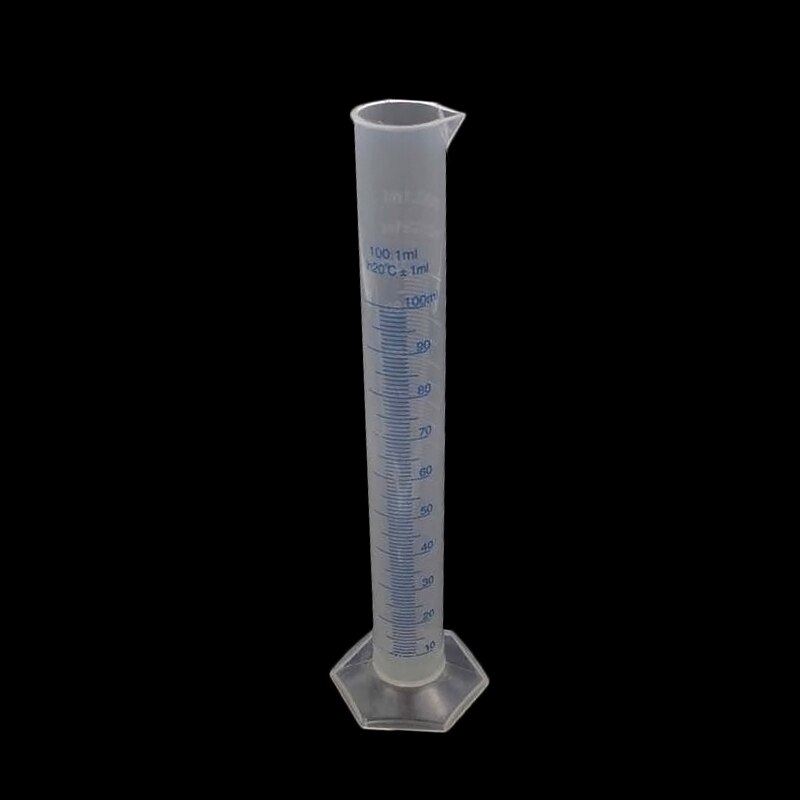 Cilindros graduados de cilindro de medición de plástico de 10/25/50/100/250/500ml para suministros de laboratorio herramientas de laboratorio XSD88: 100 ml