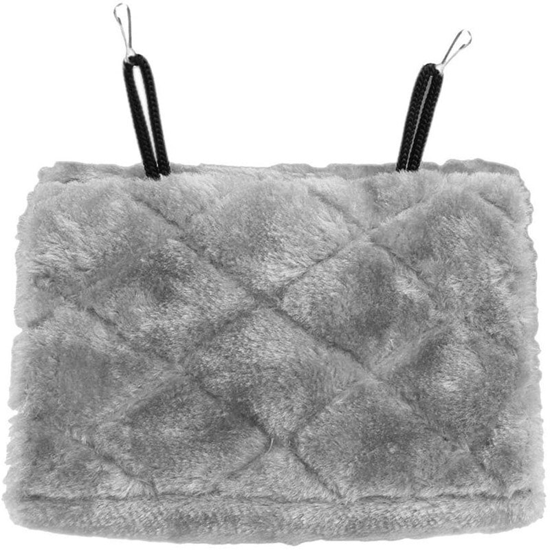 Winter Slaap Papegaai Nest Huisdier Vogel Pad Stapelbed Papegaai Parkiet Budgie Warm Hangmat Kooi Hut Tent Bed Opknoping Cave Pluche dier Kooi: Grey L