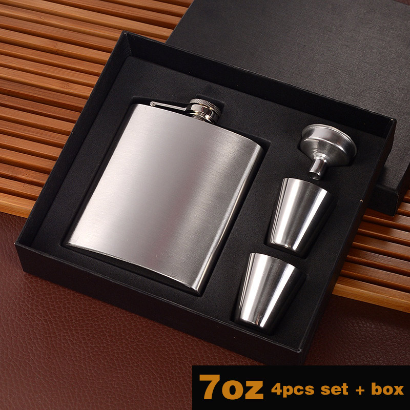 7 Oz Rvs Heupfles Met Trechter Pocket Heupfles Alcohol Whiskey Heupfles Schroefdop Drinkware Wijn Cup: A