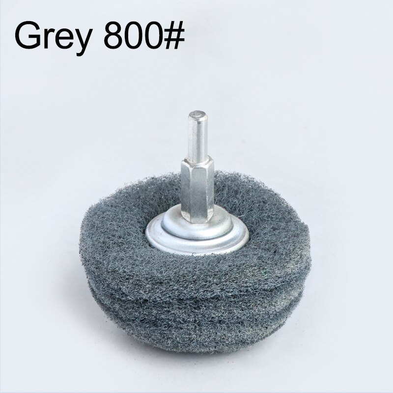 1pc skuresvamp slibning slibehoved nylonfiber polering slibende slibeskive til bor 1/4 &quot; skaft 6mm 2/3/4 tommer 180# 320#: Grå 1pc / 100mm