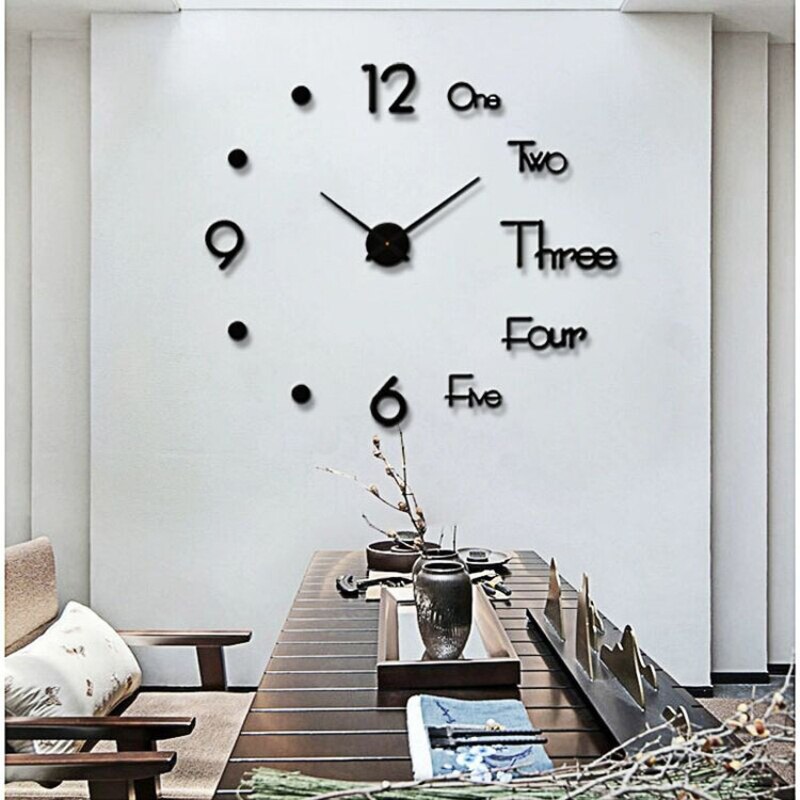 3D Modern Wall Clock Sticker Large Wall Modern Wall Sticker Silent Home Decor Living Room Acrylic Mirror Nordic Clocks