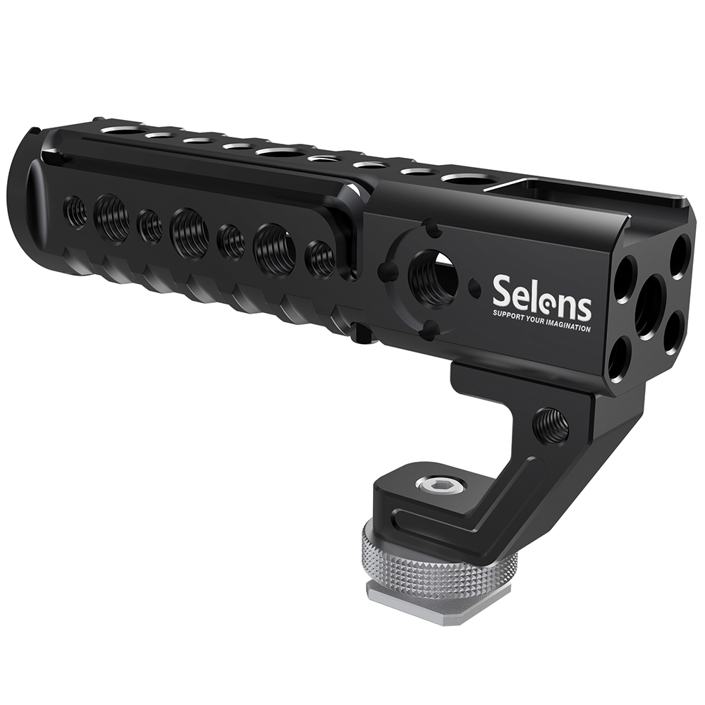 Selens Top Camera Handle Functional Grip with Cold Shoe 1/4" 3/8" Cheese Handle Cage Handle For Nikon Canon Sony DSLR Camera