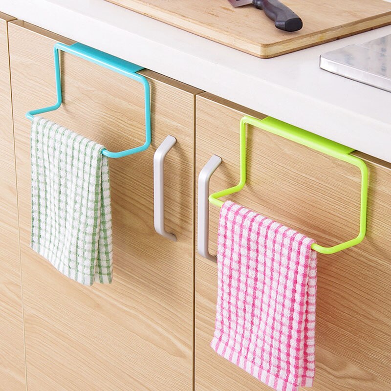 Portable Towel Rack Plastic Hanging Holder 1Pcs Home Storage Organizer Kitchen Accessories Cupboard Cabinet Door Back
