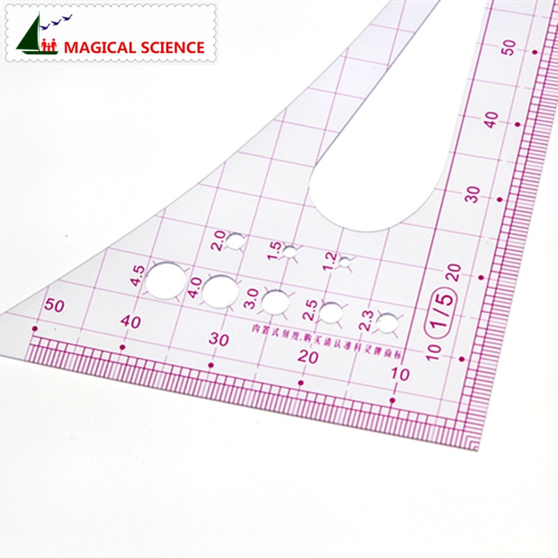 plastic drawing template ruler,sandwich line ruler,plastic straight scale ruler#8515 Thumbnail proportion triangle ruler