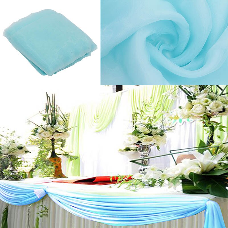 Tissu Organza avec ruban pur 10M x 1.35M | Couverture pour mariage, fournitures de décoration pour Banquet de mariage, célébrations d'hôtel: tiffany