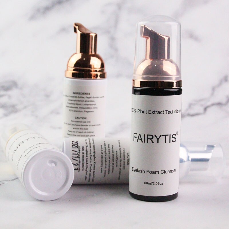 FAIRYTIS Eyelash Extension Shampoo Private Label Eye Lashes Foam Cleaner No Stimulation for Removing Eye Makeup