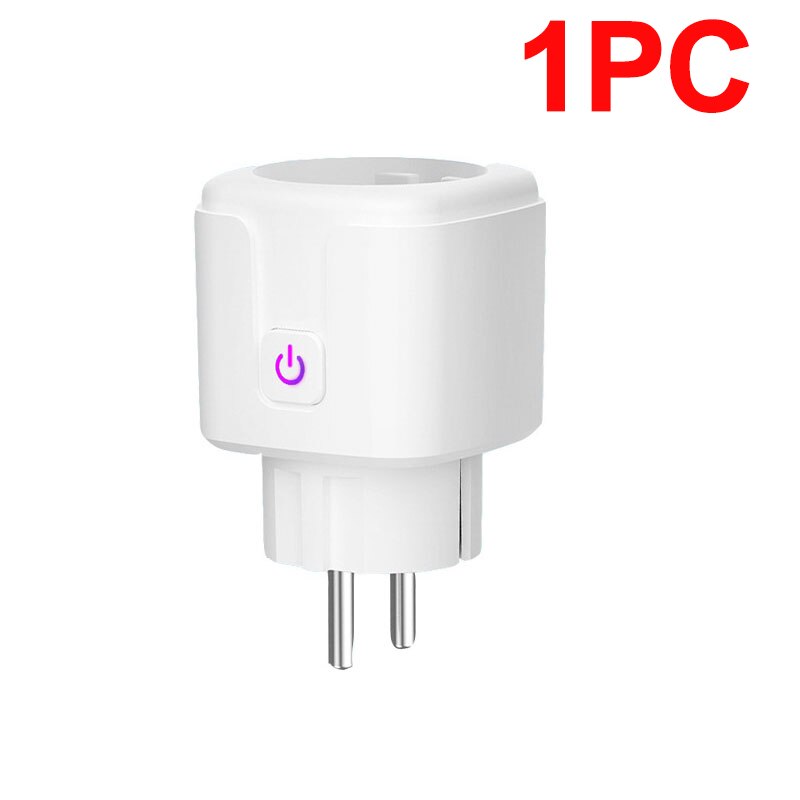 16A EU Tuya Smart Wifi Power Plug with Power Monitor Smart Home Wifi Wireless Socket Outlet Via Smart Life APP Works with Alexa: 1PC EU Socket
