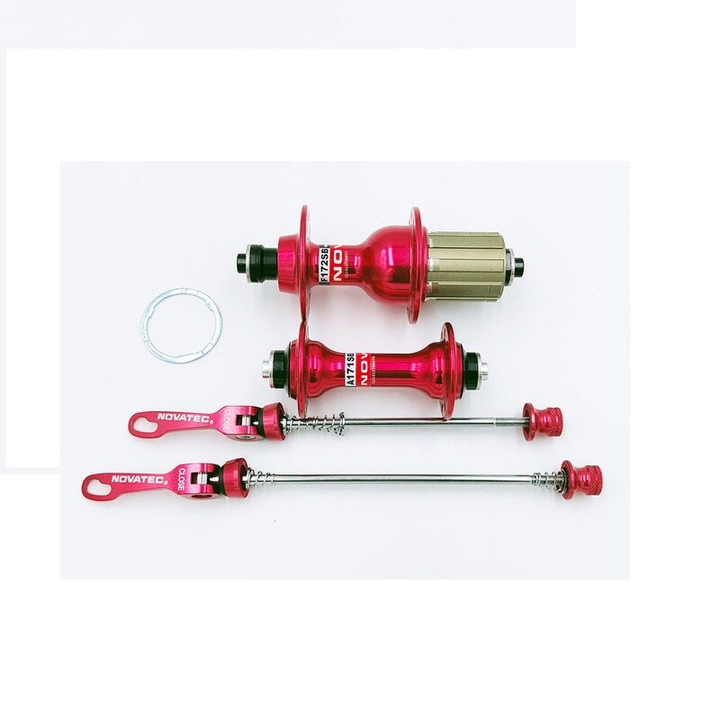 Novatec Hub A171SB/F172SB Road Bicycle Hub Front 20H/Rear 24H Quick Release Bike Hub Disc 4 bearing used for 8-9-10-11-12 speeds: A171 F172 Red Set