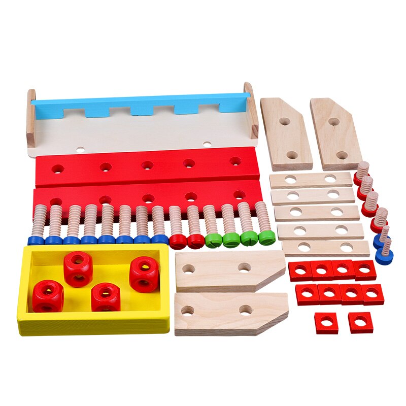 Boys Toys Wooden Intellectual Tool Set Maintenance Box Building Tools for Carpentry Wooden Toy Kids Educational Toy for Children