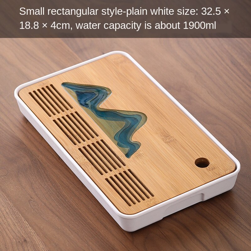 Plateau à thé japonais plateau à thé en bambou Simple maison hôtel voyage Kung Fu stockage de l'eau plateau à thé Table à thé Table à thé chinoise plateau en bois: tea tray4