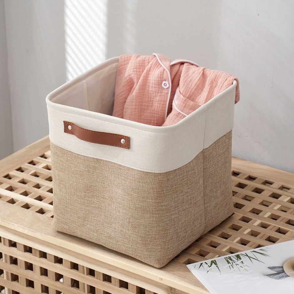 Fabric Large Capacity Laundry Storage Basket Foldable Cotton Organize Box Collapsible Linen Organizing Bag Sundries