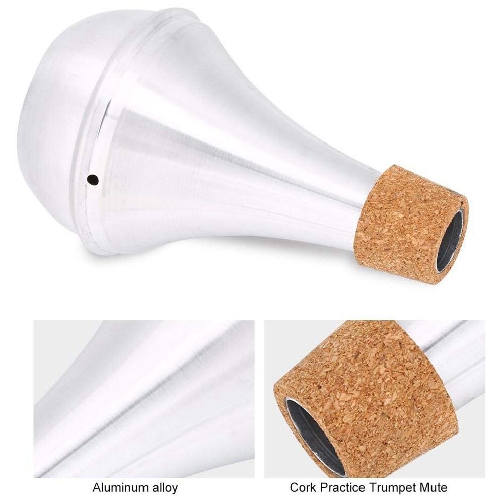 -trompet fluisterdemper, lichtgewicht aluminiumlegering oefendemper muziekinstrument onderdeel accessoire