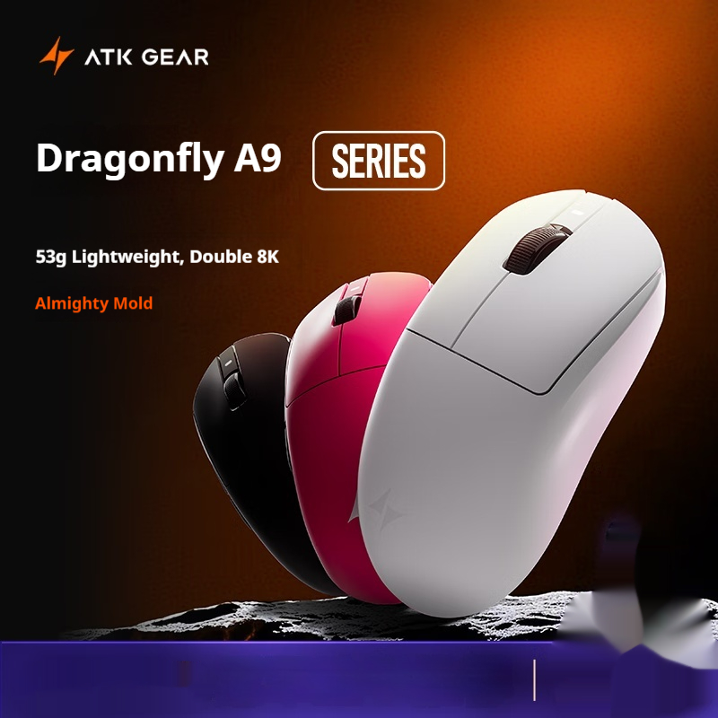 ATK Dragonfly A9 Pro Wireless Mouse 3Mode Star Flash PAW3950 Nordic52840 Lightweight Custom Laptop Gamer PC Gaming Mouse