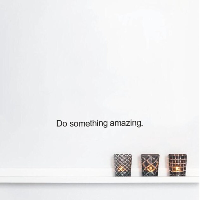 Pegatina de pared con citas de Do Something Amazing, pegatinas de pared con letras negras doradas, para decoración del hogar, para sala de estar y dormitorio