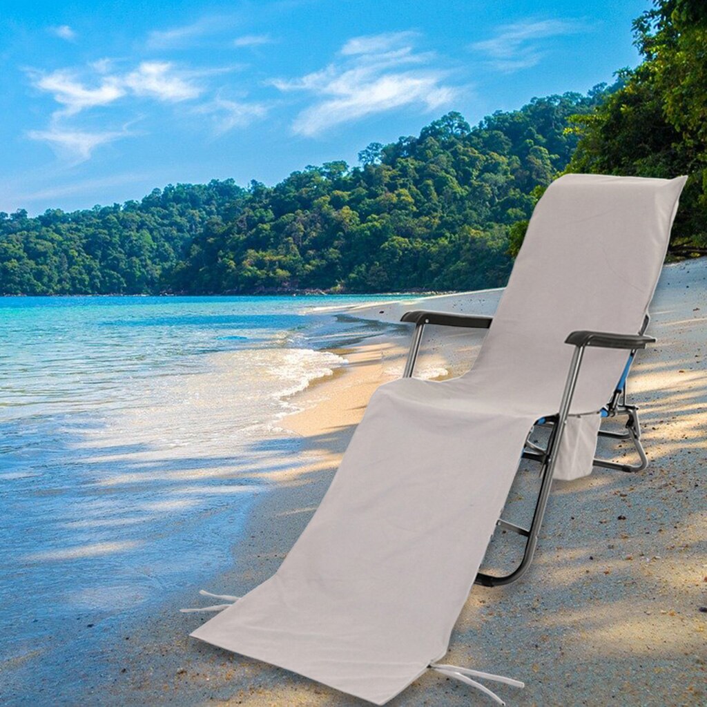 Lounge Chair Cover Microfiber Chaise for Beach Sun Lounger Swimming Hotel