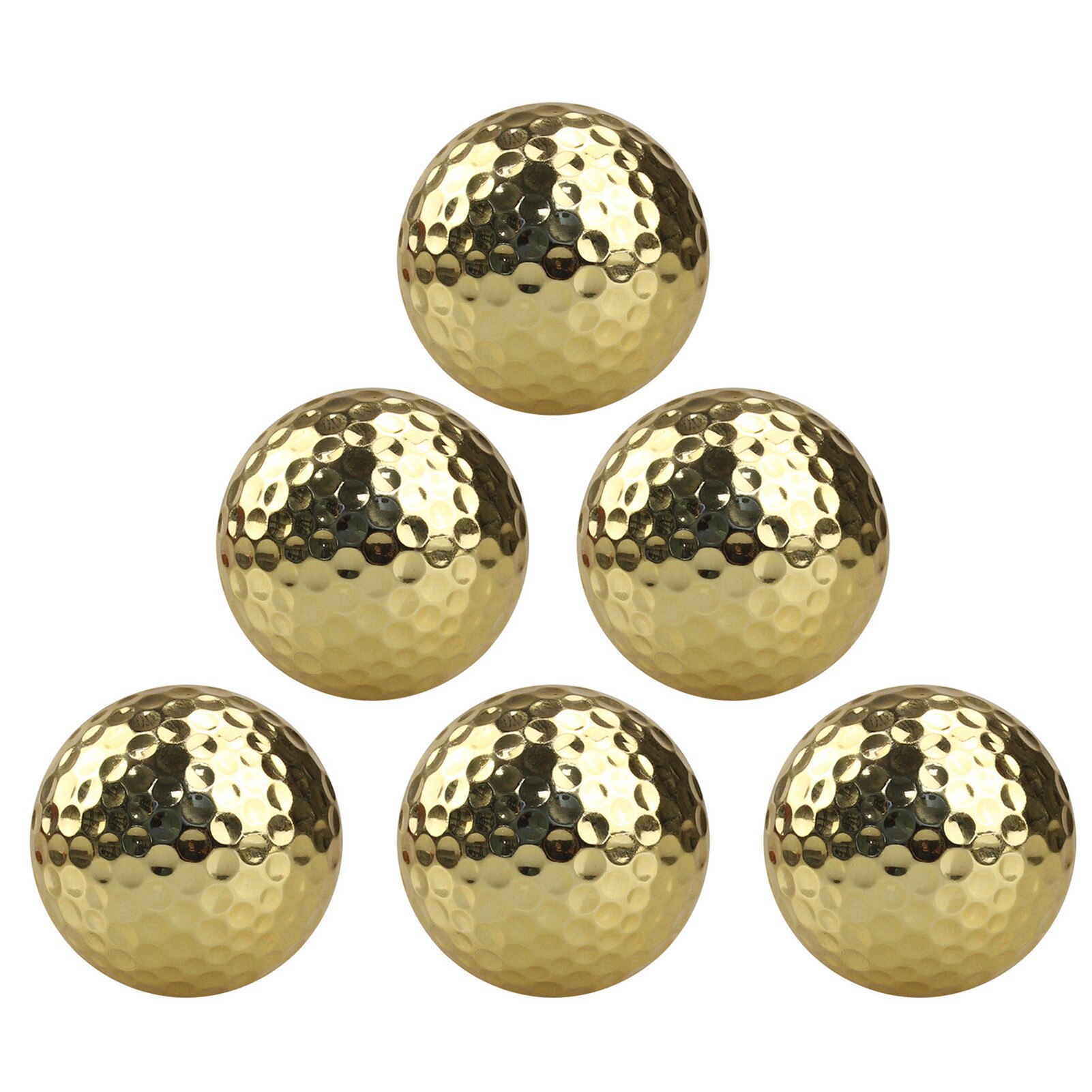 Pelota de Golf chapada en oro, accesorio de ayuda de entrenamiento para golfista