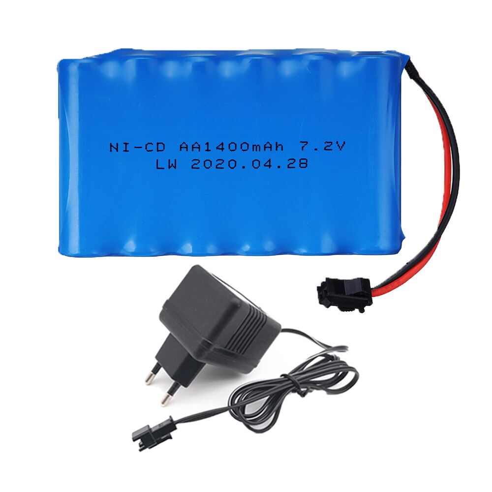 7.2 V 1400 mAh Ni-Mh batteria ricaricabile spina SM con caricabatterie per RC Camion RC auto RC barca del RC serbatoio parti nimh AA 7.2 v 1400 mah: 1pcs EU