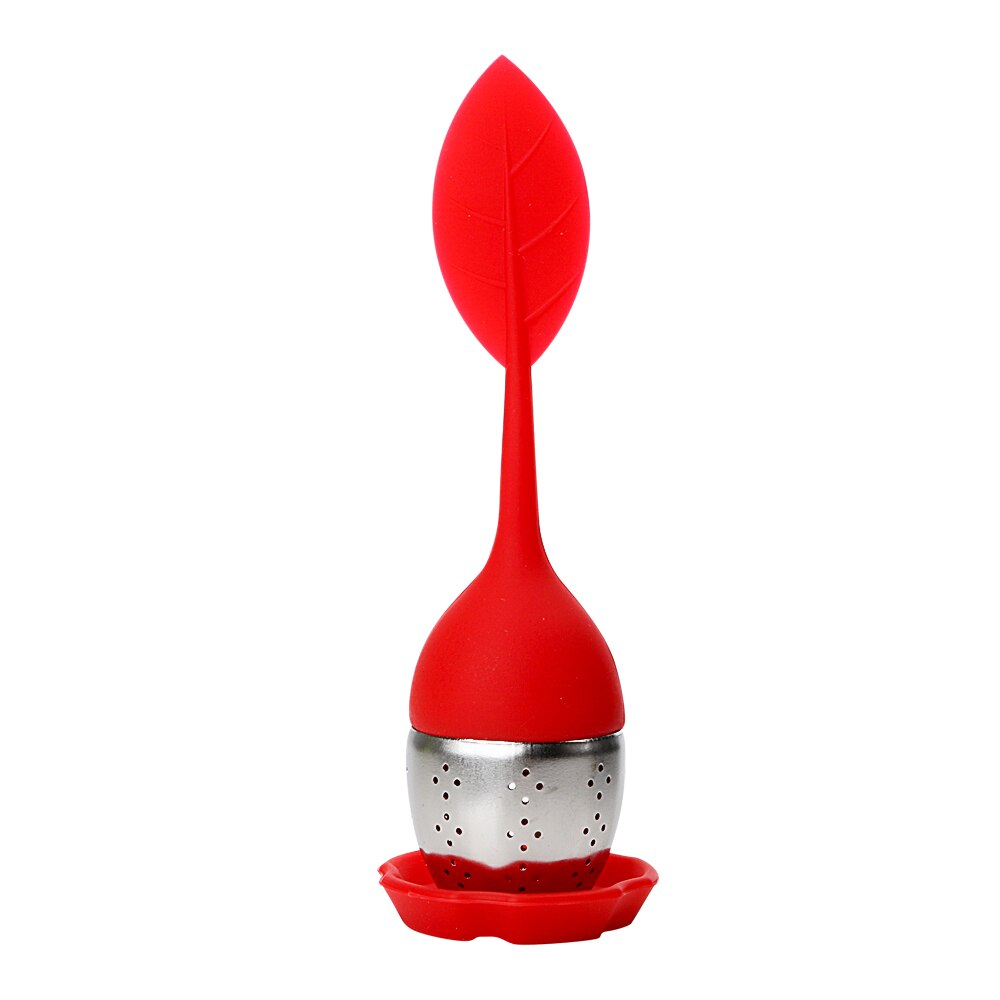 Simpatici colini da tè a foglia infusori da tè riutilizzabili bustina da tè silicone resistente alle alte temperatura: Rosso