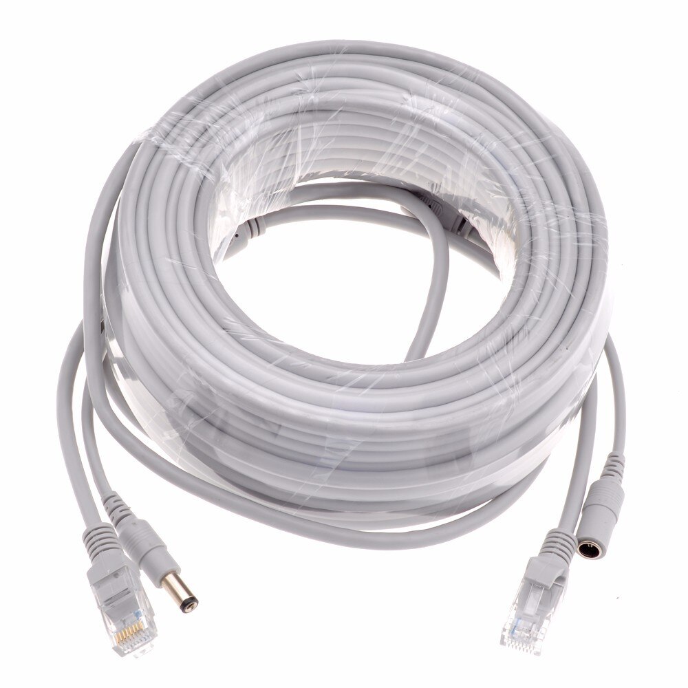 For IP Camera NVR Syste 5M/10M/20M CCTV Network Cable RJ45 CAT5/CAT-5e Cable + DC Power Extension CCTV network Ethernet Cable