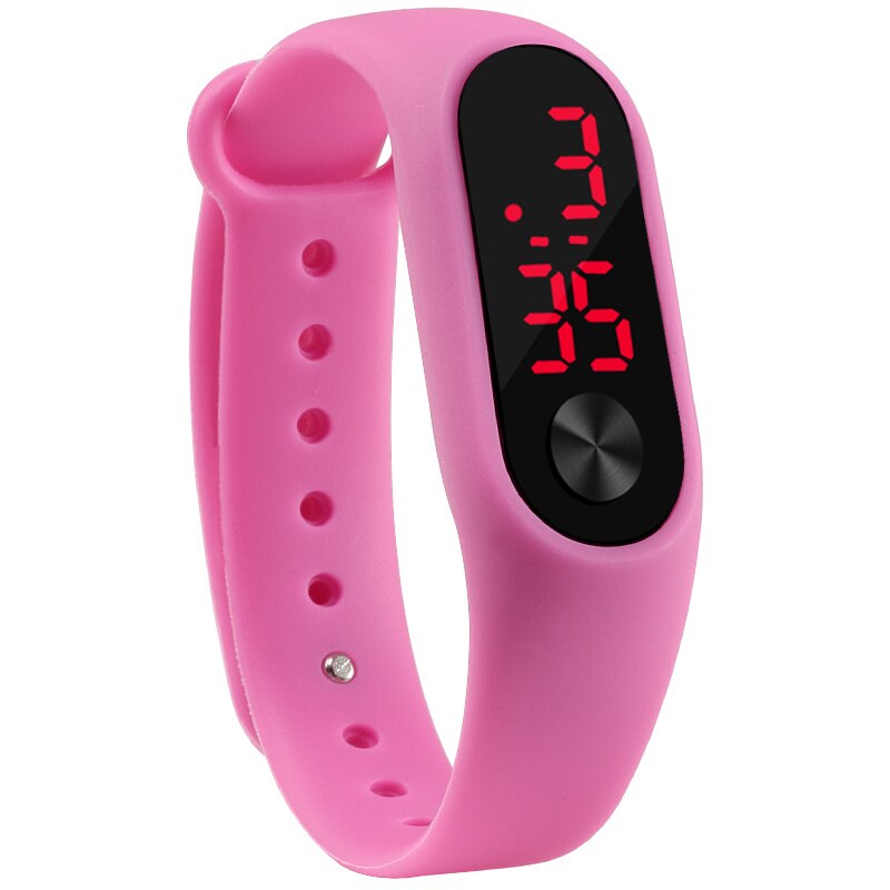 Ich bin Freien Einfache Sport rot LED Digital Armbinde Uhr Männer Frauen Bunte Silikon Uhren freundlicher freundlicher Armbanduhr: Rosa