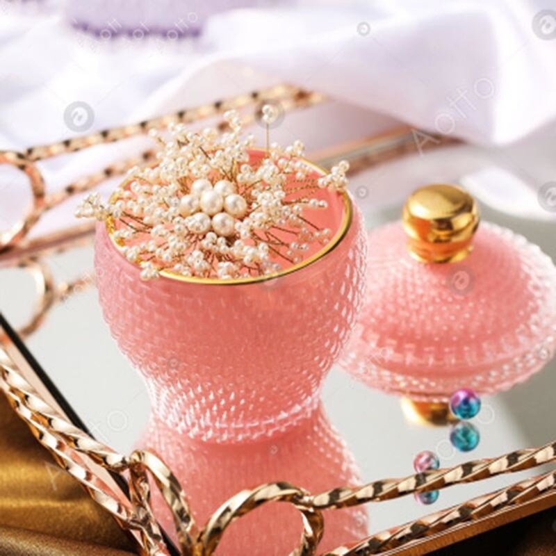 Glazen sieraden opbergpotten, transparant, phnom penh, suikerpot met deksel, ketting, ring, decoratie, kristallen flessen, container