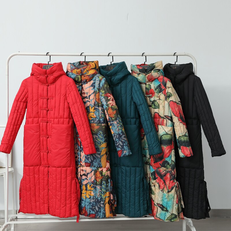 Vinterkollektion jacka snygg vindtät damrock dam quiltad kappa jackor långa varma parkas toppar