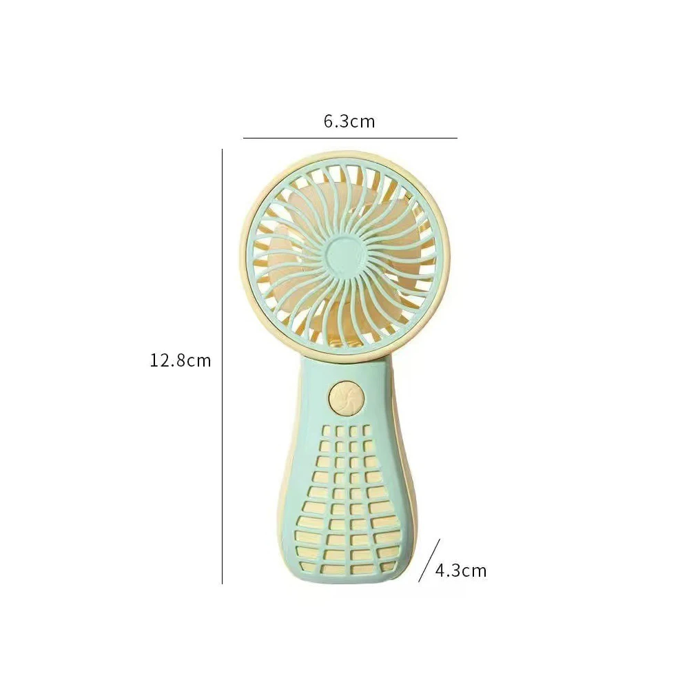Neuer USB-Lüftungs Ventilator tragbarer kleiner Lüfter wiederauf ladbarer Mini-Handl üfter Taschen Format geräuscharm kleiner elektrischer Ventilator Schüler Dormitor: Licht Grün