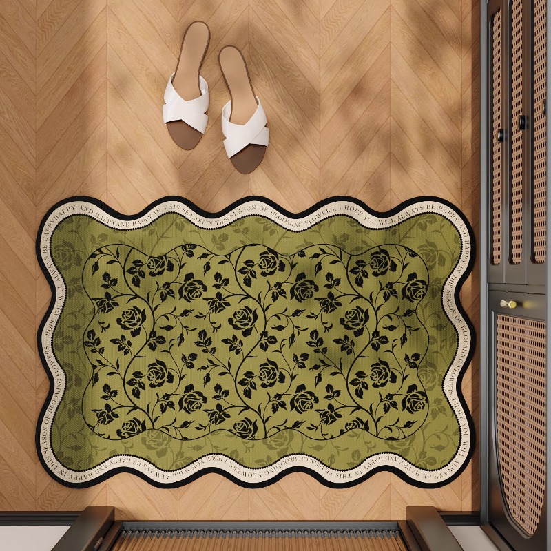 Bathroom floor mat, bathroom doorway, diatomaceous earth absorbent quick drying home floor mat, bathroom non slip carpet: 1 m2 / PURPLE