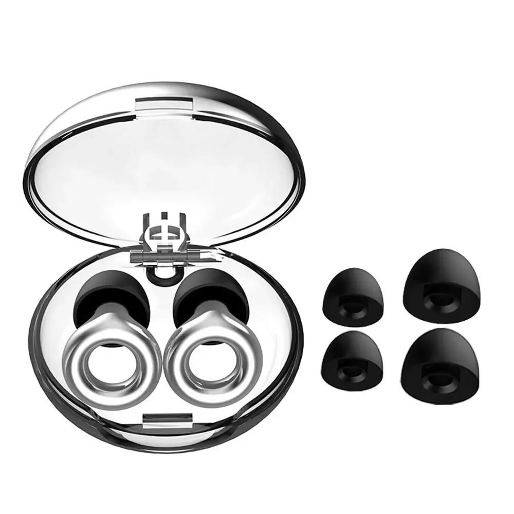 Siliconen oordopjes voor zwemmen Slaap Ruisonderdrukking Ruisonderdrukking-Geluiddicht Verminder storingen - lus Oordopjes Benodigdheden: Zilver