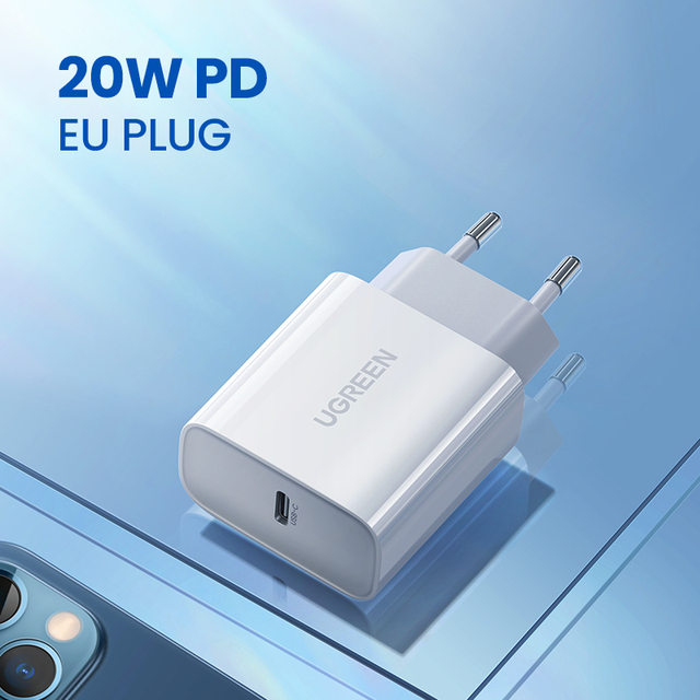 Ugreen PD 20W USB C Charger for iPhone 13 12 11 Pro Max USB Type C Fast Charger Quick Charge 4.0 3.0 for iPad Huawei PD Charger: EU 20W