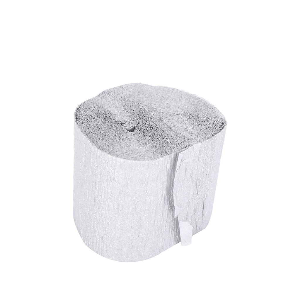 3.5cm*10m Crinkled Crepe Paper Flower Wrapping DIY Scrapbooking Craft for Birthday Party Festival Christmas Decoration: silver