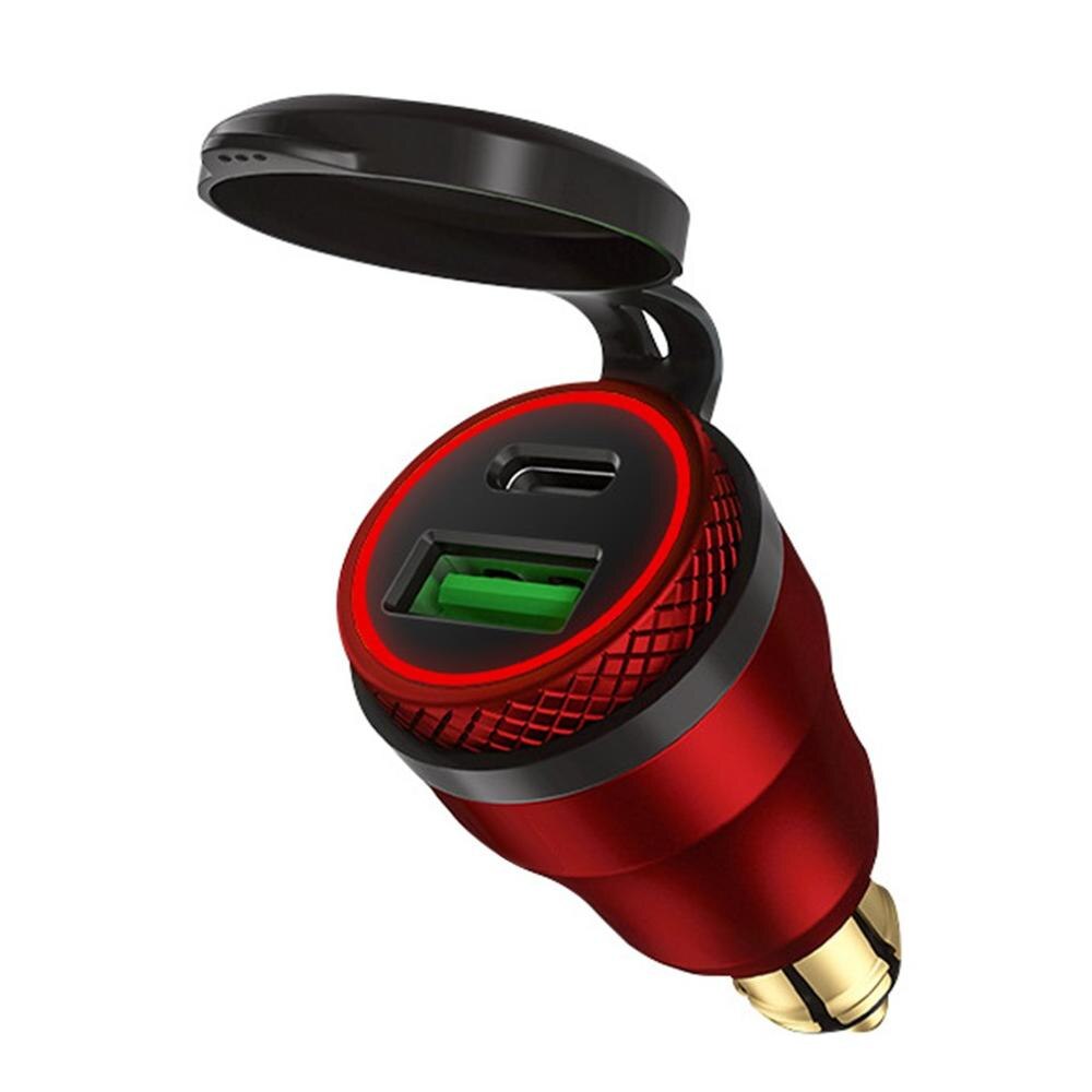12V-24V QC3.0 USB Type C PD Fast Charging Power Adapter Charger Hella DIN EU Plug Socket for DUCATI Motorcycle B8