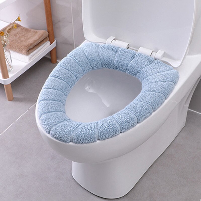 Round Universal Toilet Seat Polyester Toilet Seat O-Shaped Toilet Seat Toilet Bowl Warm Pad