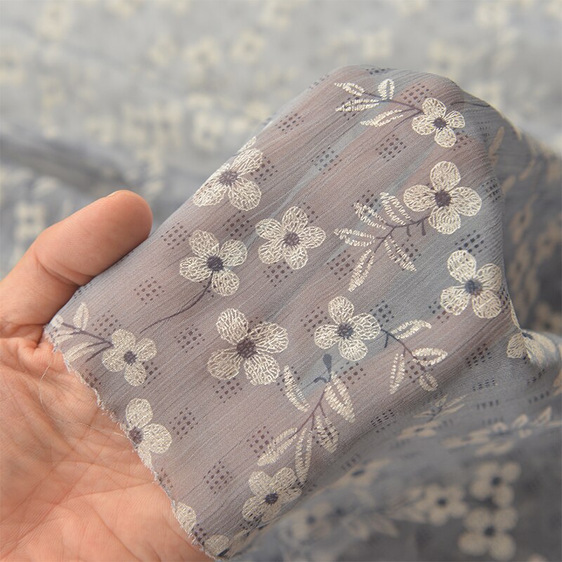 Tela de gasa estampada con flores, tela para coser DIY textil para primavera y verano, tela de ropa de mujer, Material