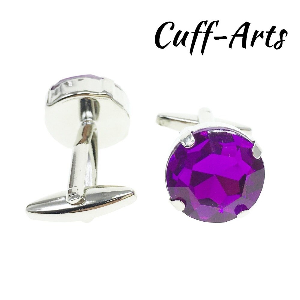 Cuffarts Luxury Men's Cufflinks Vintage Purple Crystal Cufflink Male French Shirt Wedding Party C20126