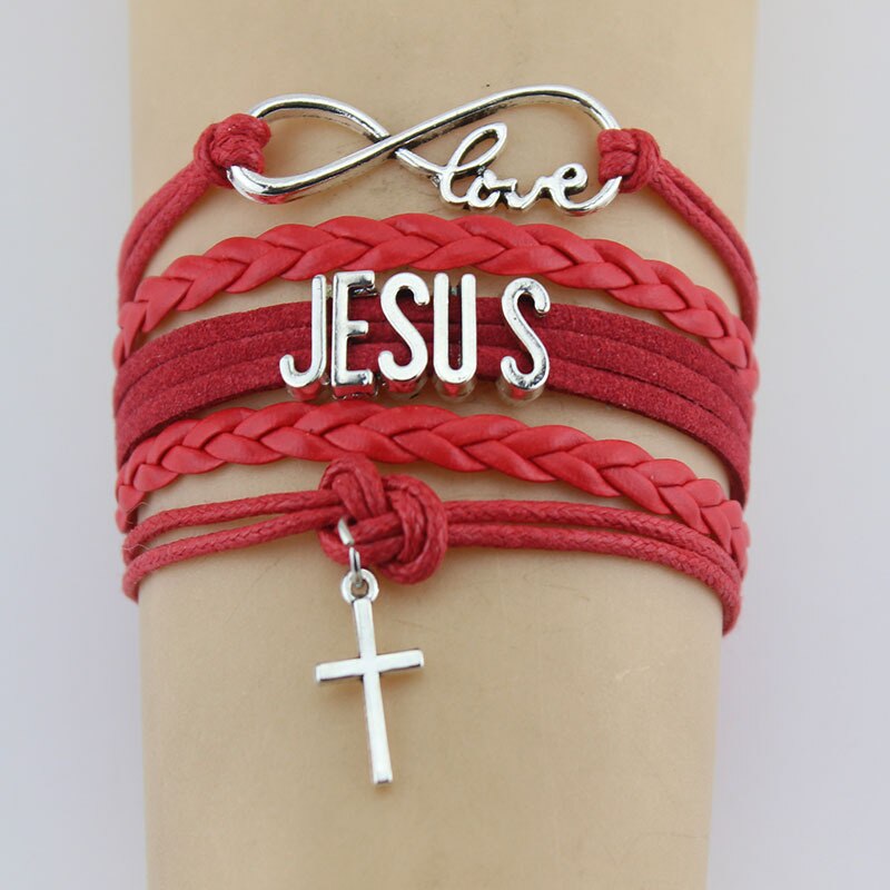 Håndstrikket jesus christian bibel krydsarmbånd flettet armbånd: Figur 5