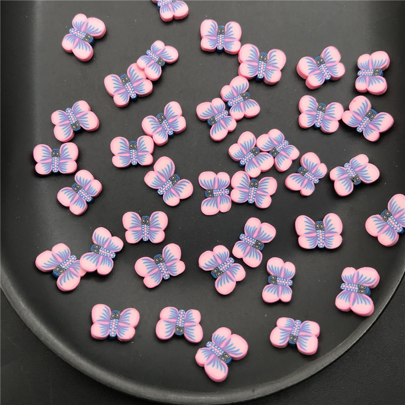 Polimerarcilla de mariposa para niños, arcilla suave para manualidades, pendientes, decoración para álbumes de recortes, 60g: 60g pink