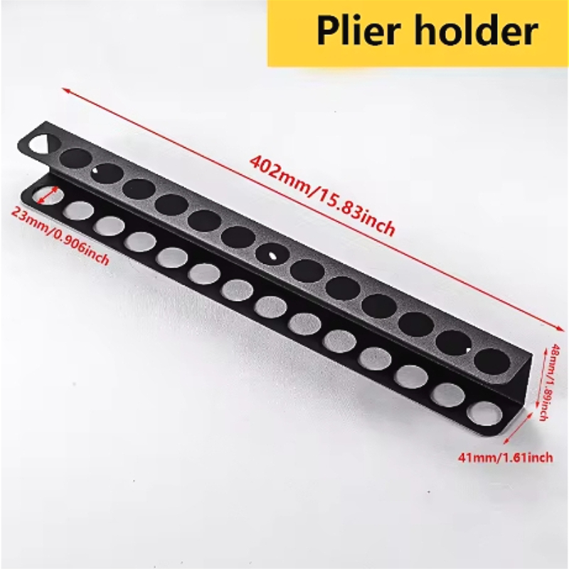 Wall Mounted Carbon Steel Wall Tool Rack Stand For Neat & Accessible Tool Arrangement Organizing Various Sizes Of Pliers: Yellow & Black