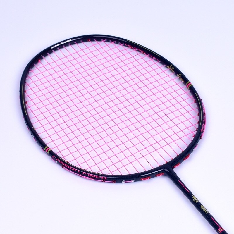 REGENBOGEN SCHWERT Professinal Badminton Schläger Verstärkt Angriff Schläger Breite Feder 32 £ Voller Kohlenstoff Gewebt Großen Spiel LJ3072Sie: Rosa Linie