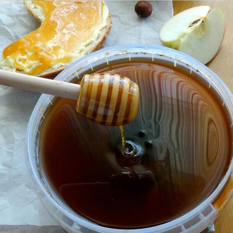 5 stuks mini houten honinglepel, honing roerstaafje voor honingpot, milieuvriendelijke lange steel mengstaaf, dessertgereedschap