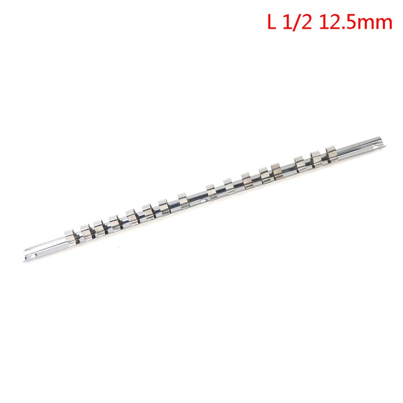 Stainless Steel Socket Rack Holder 1/4 3/8 1/2 Inch With 16 Clips Rail Tool Organizer Storage For Home Industrial Garage: L